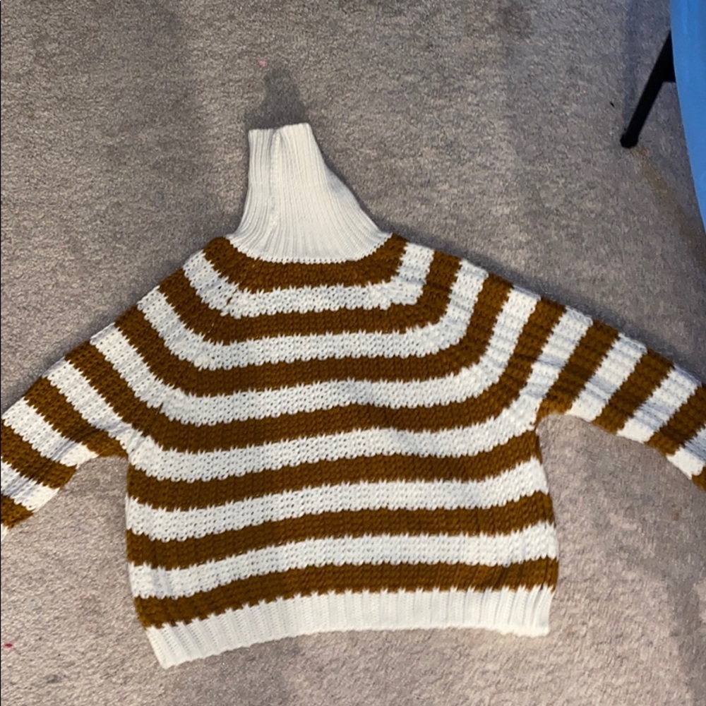 Stripped long sleeve turtle neck